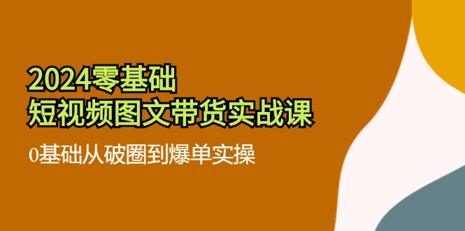 2024零基础短视频图文带货实战课：0基础从破圈到爆单实操（36节）-网创资源站
