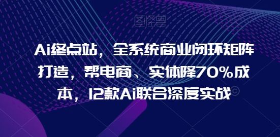 Ai终点站，全系统商业闭环矩阵打造，帮电商、实体降70%成本，12款Ai联合深度实战【0906更新】-网创资源站