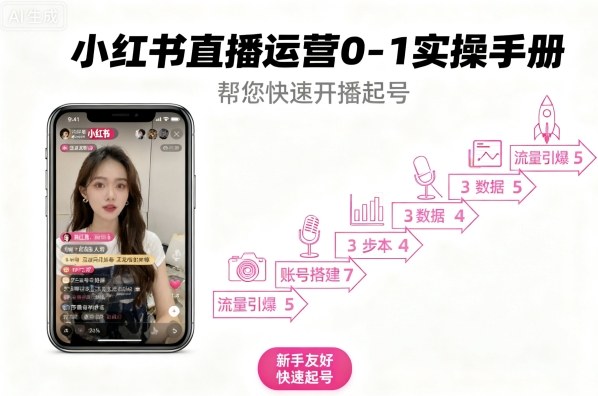 小红书直播运营0-1实操手册，帮您快速开播起号-网创资源站