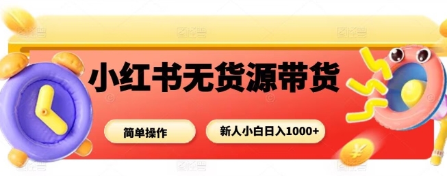 小红书无货源带货项目，简单无脑，新人小白日入多张-网创资源站