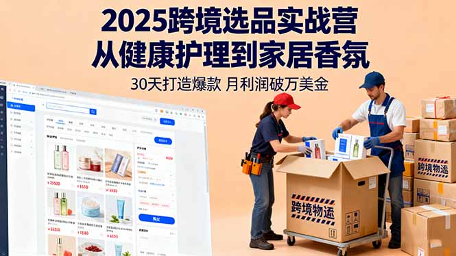 2025跨境选品实战营：从健康护理到家居香氛，30天打造爆款,月利润破万美金-网创资源站