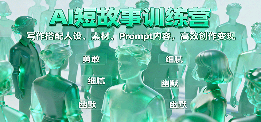 AI短故事训练营：写作搭配人设、素材、Prompt内容，高效创作变现-网创资源站
