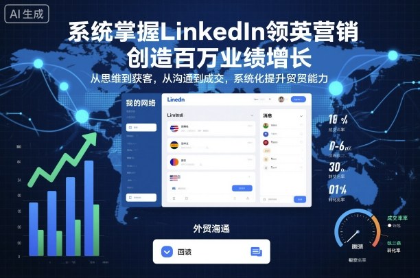 系统掌握LinkedIn领英营销，创造百万业绩增长，从思维到获客，从沟通到成交，系统化提升外贸能力-网创资源站