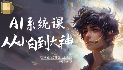 AI系统课程，从小白到大神系统学AI，AI声音-AI绘画-AI视频一门课全掌握-网创资源站