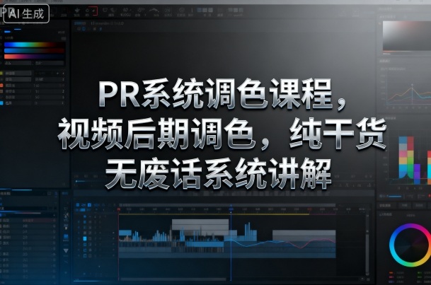 PR系统调色课程，视频后期调色，纯干货无废话系统讲解-网创资源站