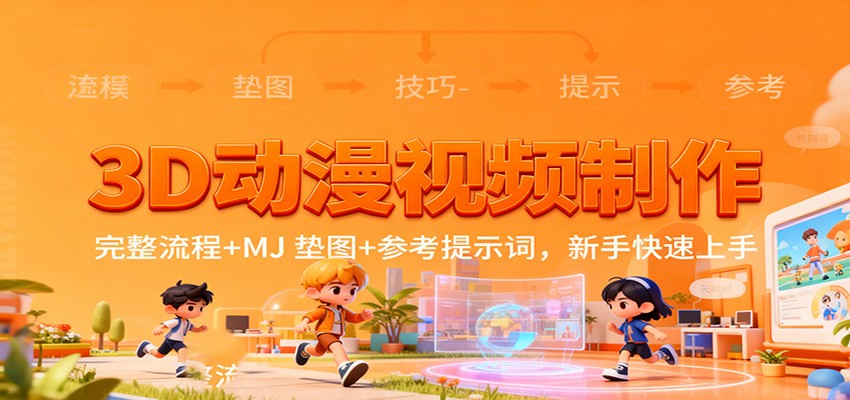 3D动漫视频制作，完整流程+MJ 垫图+参考提示词，新手快速上手-网创资源站