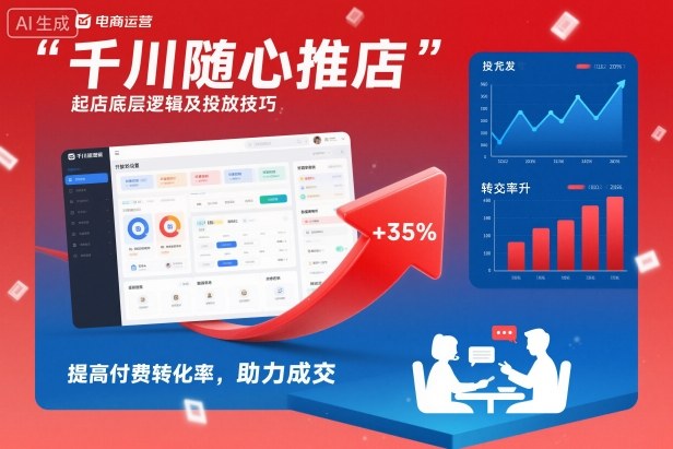 千川随心推起店底层逻辑及投放技巧，提高付费转化率，助力成交-网创资源站