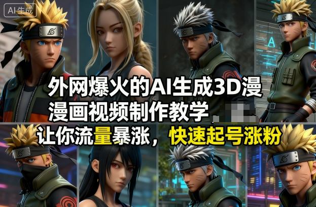 外网爆火的AI生成3D漫画视频制作教学，让你流量暴涨，快速起号涨粉！-网创资源站