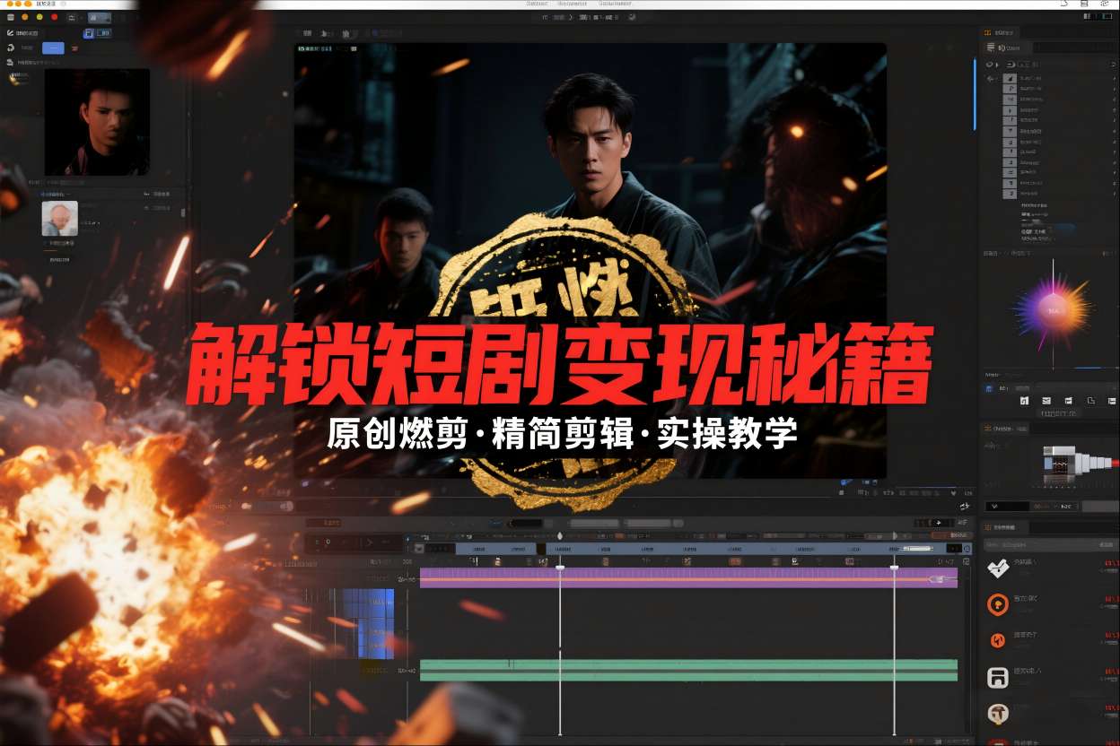 短剧拉新之原创燃剪精简剪辑实操课，解锁短剧变现秘籍-网创资源站