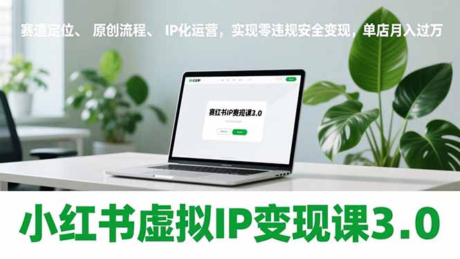 小红书虚拟IP变现课3.0，赛道定位、原创流程、IP化运营，实现零违规安全变现，单店月入过万-网创资源站