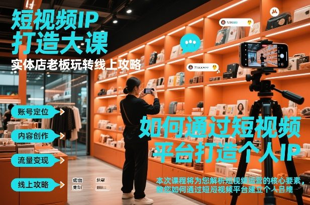 短视频ip打造大课，实体店老板玩转线上攻略-网创资源站