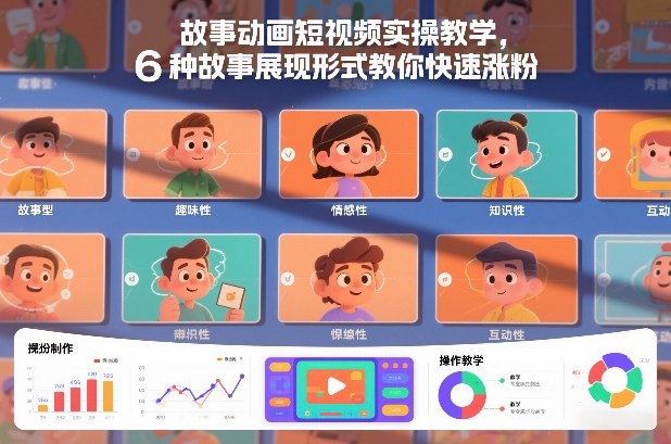 故事动画短视频实操教学，6种故事展现形式教你快速涨粉-网创资源站