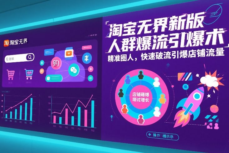 淘宝无界新版人群爆流引爆术，精准圈人，快速破流引爆店铺流量-网创资源站