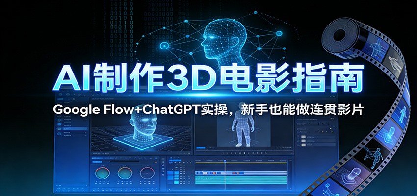 AI制作3D电影指南：Google Flow+ChatGPT实操，新手也能做连贯影片-网创资源站