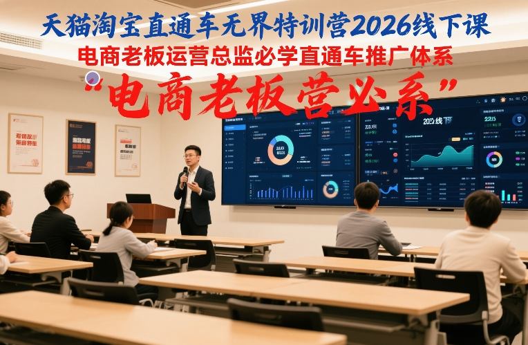 天猫淘宝直通车无界特训营2026线下课，电商老板运营总监必学直通车推广体系-网创资源站