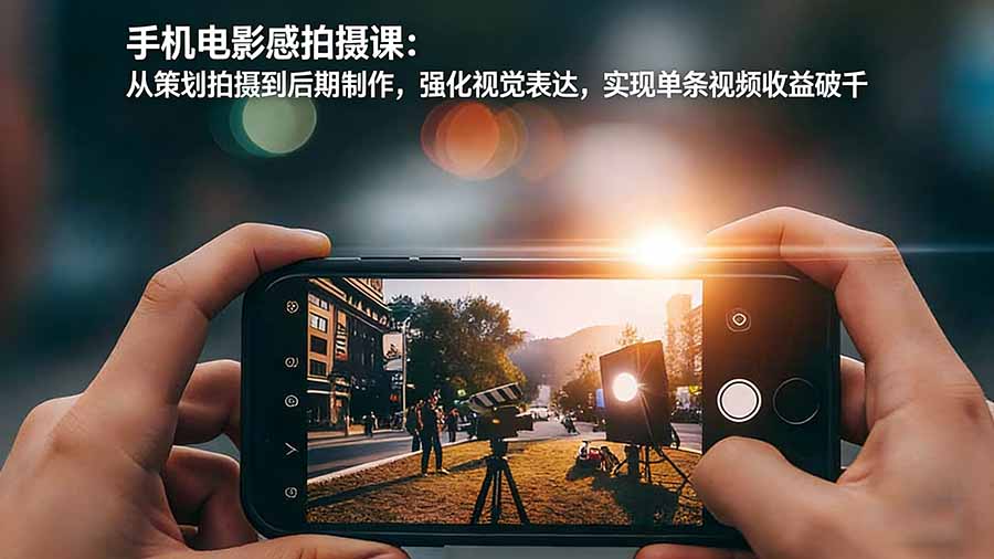 手机电影感拍摄课：从策划拍摄到后期制作，强化视觉表达，实现单条视频收益破千-网创资源站