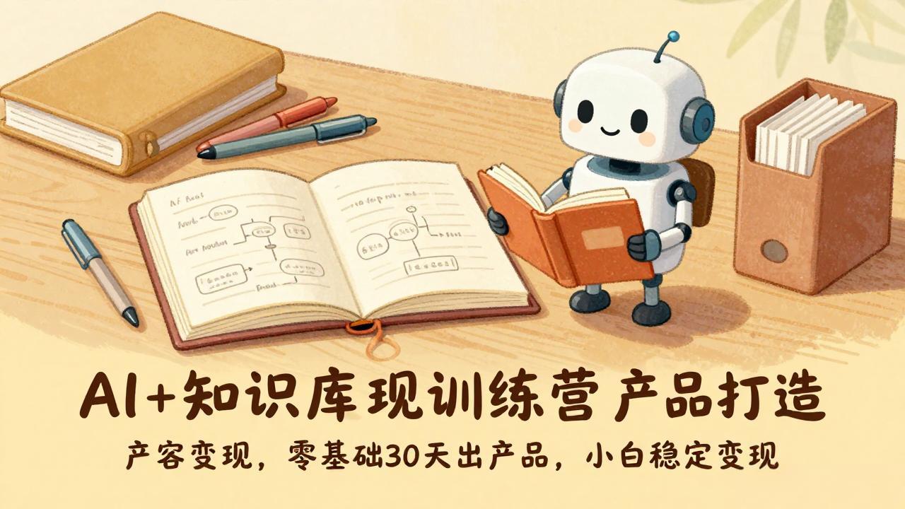 AI+知识库变现训练营，产品打造、内容创作、全平台变现，零基础30天出产品，小白稳定变现-网创资源站