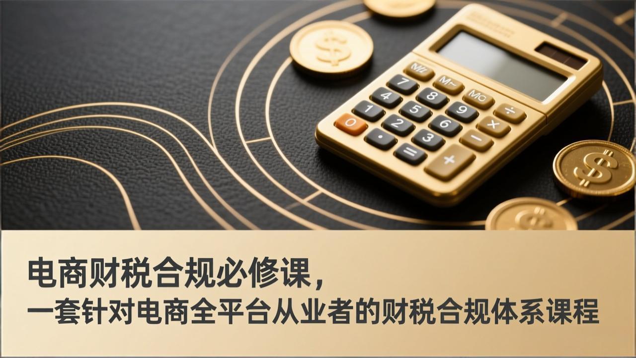电商财税合规必修课，是一套针对电商全平台从业者的财税合规体系课程-网创资源站