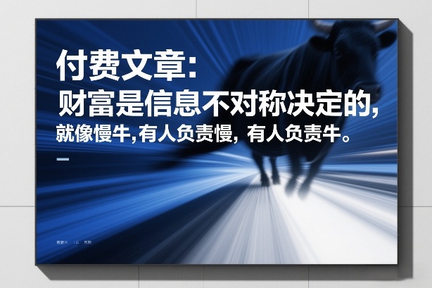 付费文章：财富是信息不对称决定的，就像慢牛，有人负责慢，有人负责牛-网创资源站