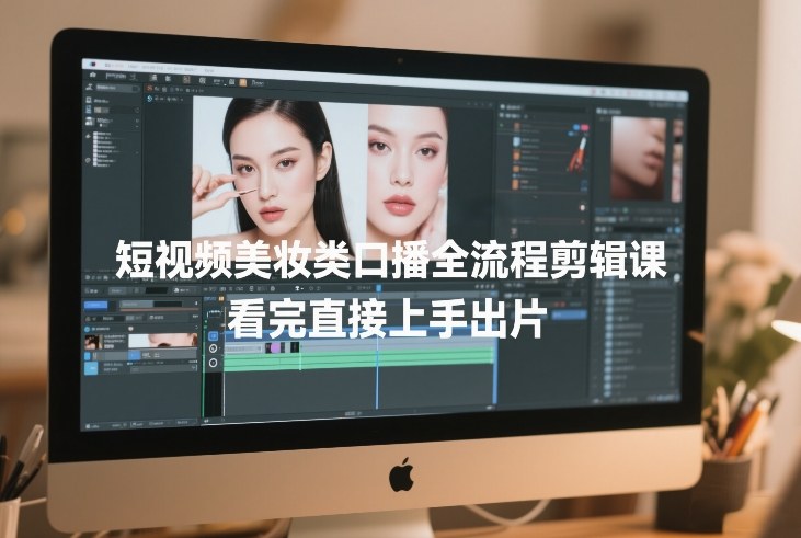 短视频美妆类口播全流程剪辑课，看完直接上手出片-网创资源站