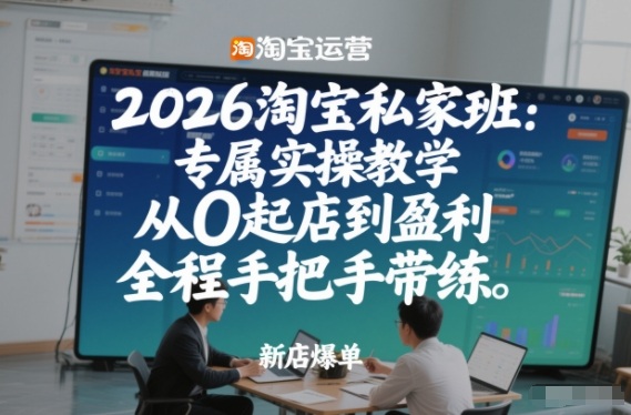 2026淘宝私家班：专属实操教学，从0起店到盈利，全程手把手带练(更新)-网创资源站
