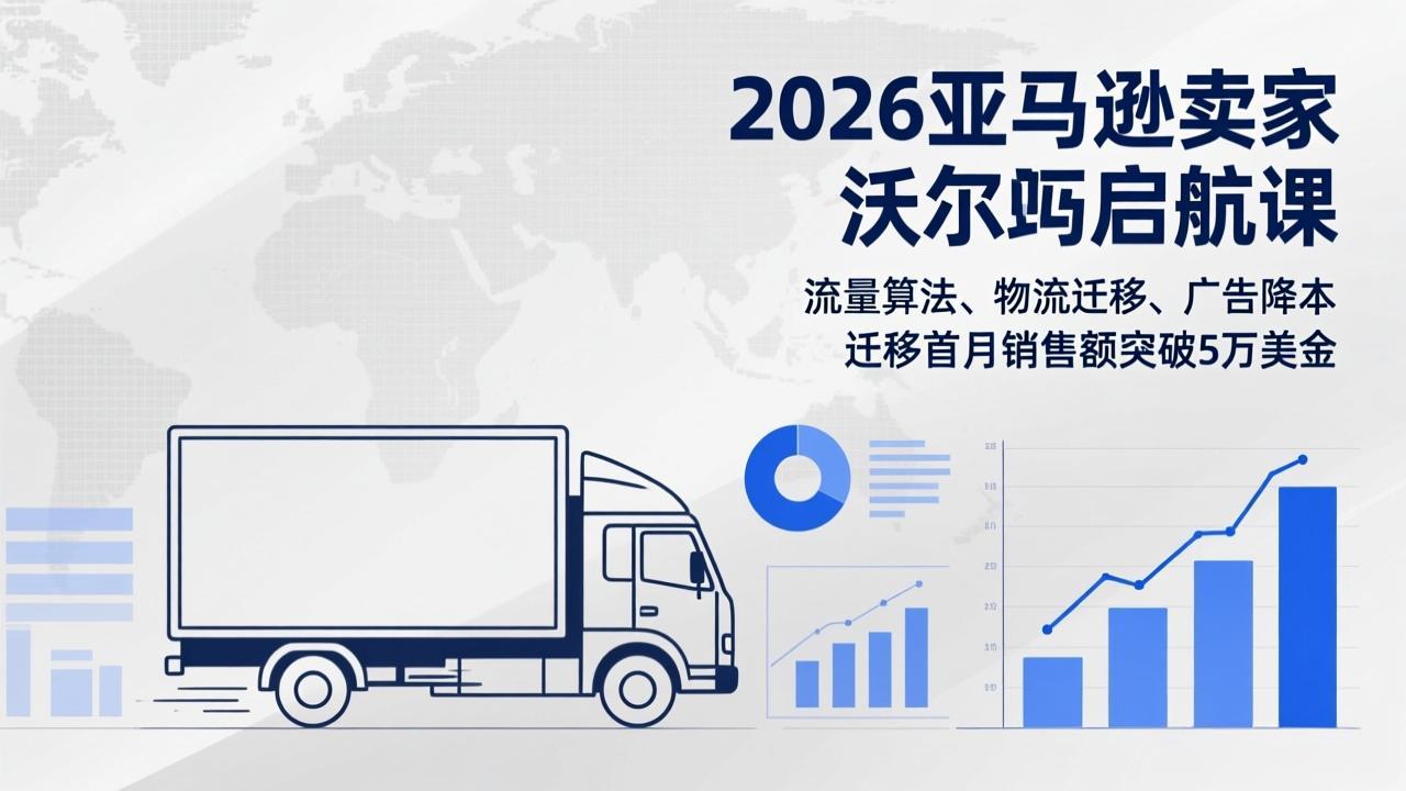 2026亚马逊卖家沃尔玛启航课，流量算法、物流迁移、广告降本，迁移首月销售额突破5万美金-网创资源站