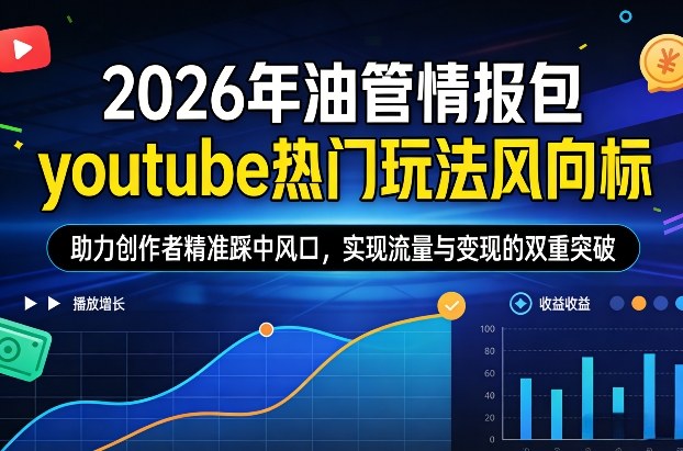 2026年油管情报包，youtube热门玩法风向标，助力创作者精准踩中风口，实现流量与变现的双重突破(更新)-网创资源站