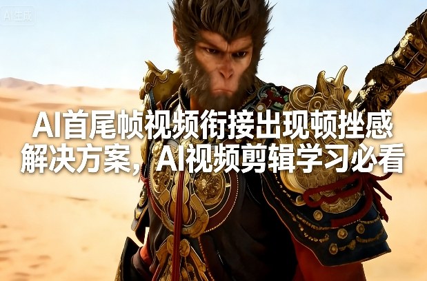 AI首尾帧视频衔接出现顿挫感解决方案，AI视频剪辑学习必看-网创资源站