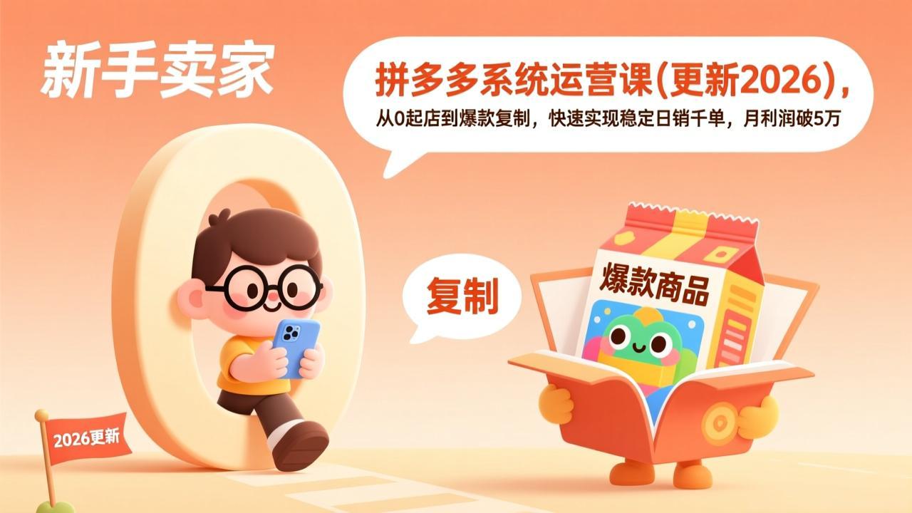 拼多多系统运营课，让日销千单可以快速复制(更新26年2月)-网创资源站
