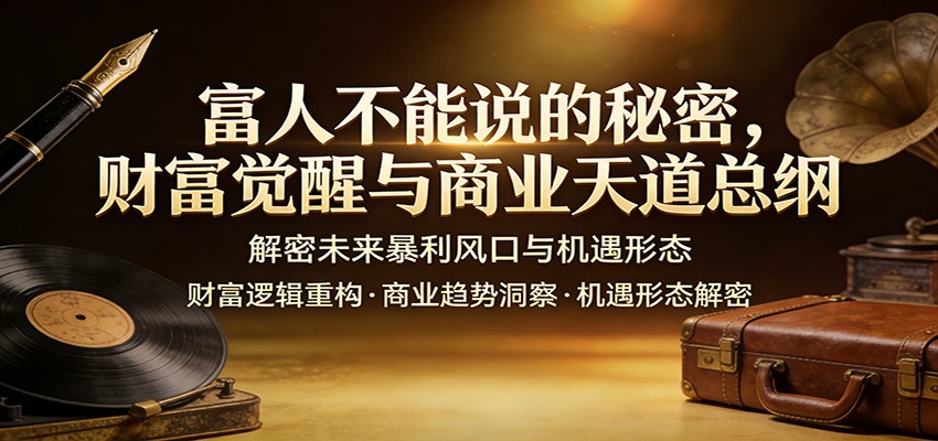 富人不能说的秘密，财富觉醒与商业天道总纲，解密未来暴利风口与机遇形态-网创资源站