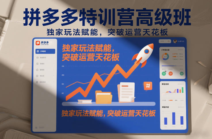 拼多多特训营高阶班，独家玩法赋能，突破运营天花板(更新26年3月)-网创资源站