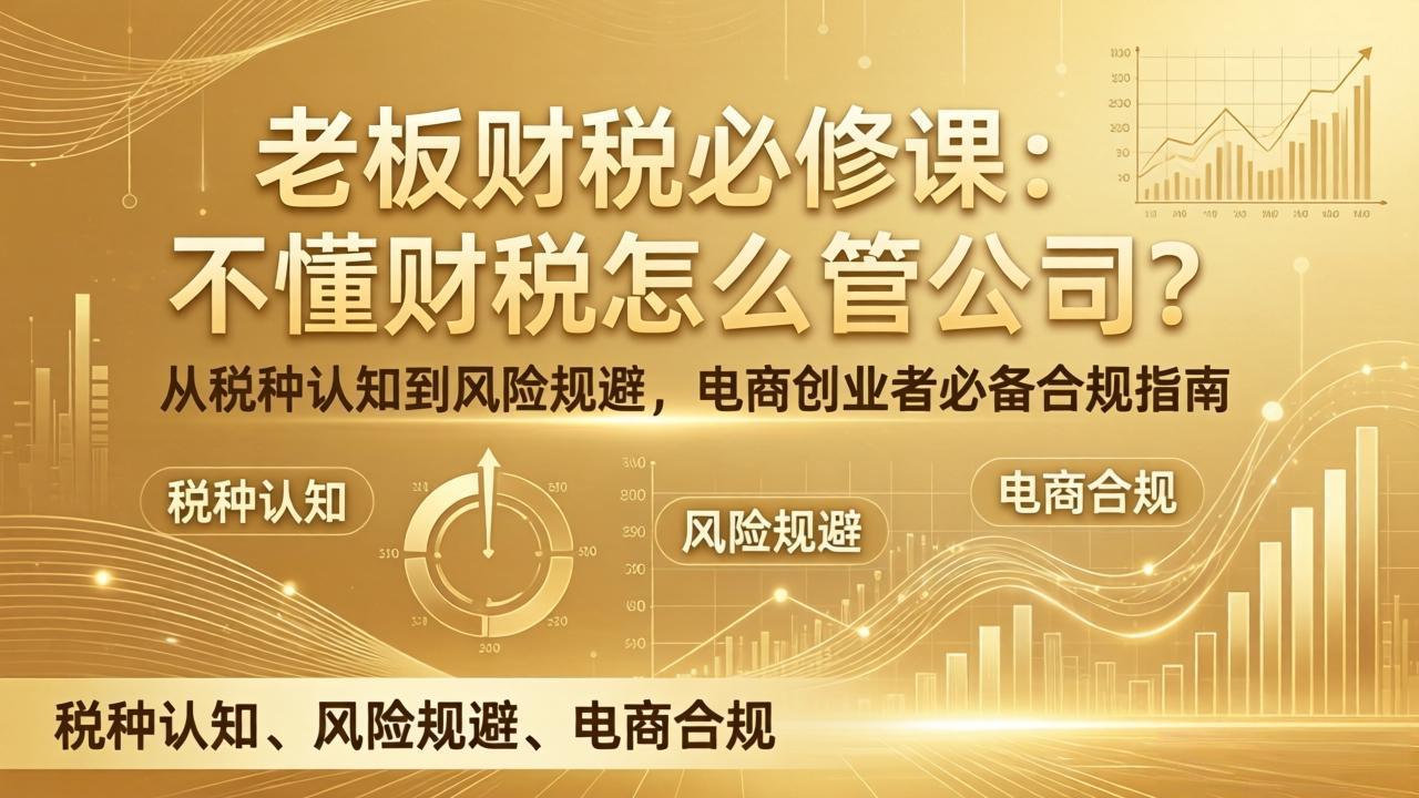 老板财税必修课：不懂财税怎么管公司？从税种认知到风险规避，电商创业者必备合规指南-网创资源站