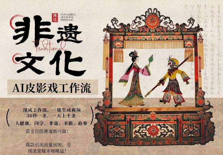 AI一键生成民俗文化非遗皮影戏视频，一刀不剪无需剪辑，30S一条，一天上百条，流量财富嘎嘎猛-网创资源站