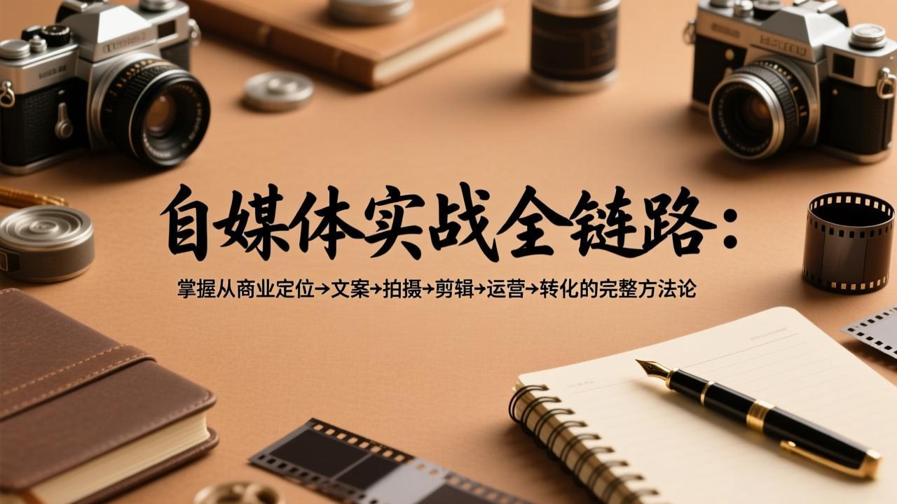 自媒体实战全链路：掌握从商业定位→文案→拍摄→剪辑→运营→转化的完整方法论-网创资源站