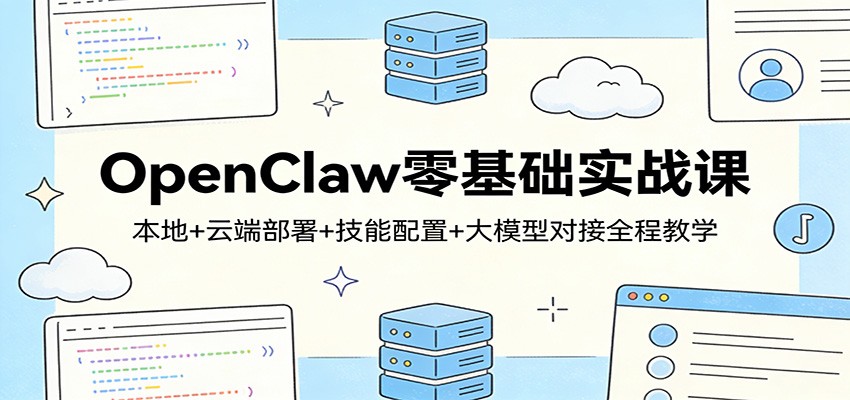 OpenClaw零基础实战课：本地+云端部署+技能配置+大模型对接全程教学-网创资源站