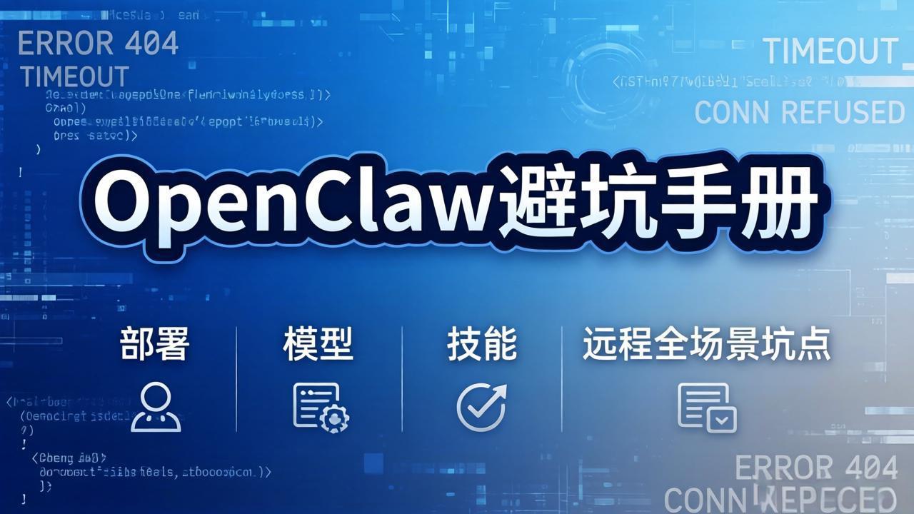 OpenClaw避坑手册：部署+模型+技能+远程全场景坑点，一次性给你说全，少走弯路-网创资源站