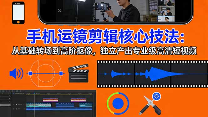 手机运镜 剪辑核心技法：从基础转场到高阶抠像，独立产出专业级高清短视频-网创资源站