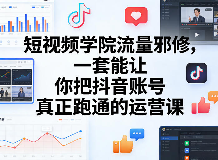 短视频学院流量邪修，一套能让你把抖音账号真正跑通的运营课-网创资源站