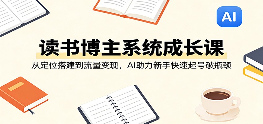 读书博主系统成长课：从定位搭建到流量变现，AI助力新手快速起号破瓶颈-网创资源站