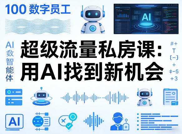 你的AI数字员工100个智能体，超级流量私房课，用AI找到新机会-网创资源站