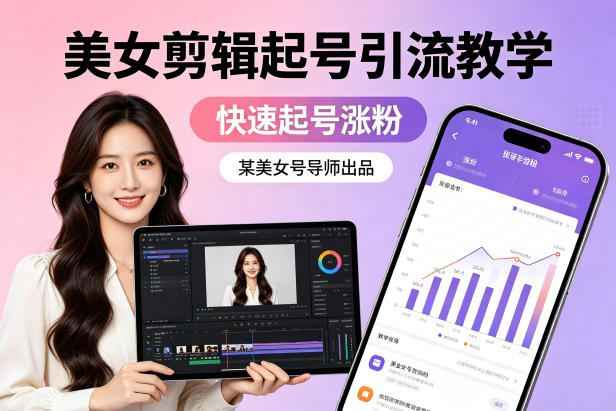某美女号导师出品：美女剪辑起号引流教学，快速起号涨粉-网创资源站