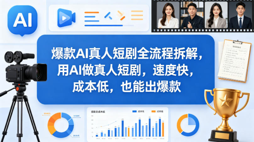 爆款AI真人短剧全流程拆解，用AI做真人短剧，速度快，成本低，也能出爆款-网创资源站