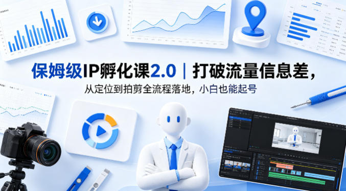 保姆级IP孵化课2.0｜打破流量信息差，从定位到拍剪全流程落地，小白也能起号-网创资源站