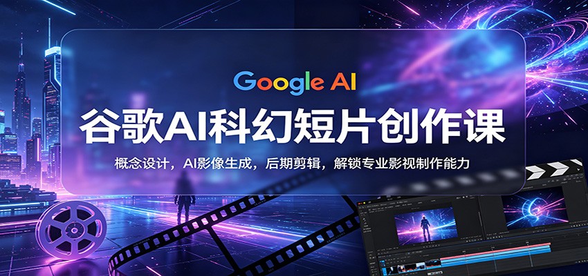 谷歌AI科幻短片创作课：概念设计，AI影像生成，后期剪辑，解锁专业影视制作能力-网创资源站