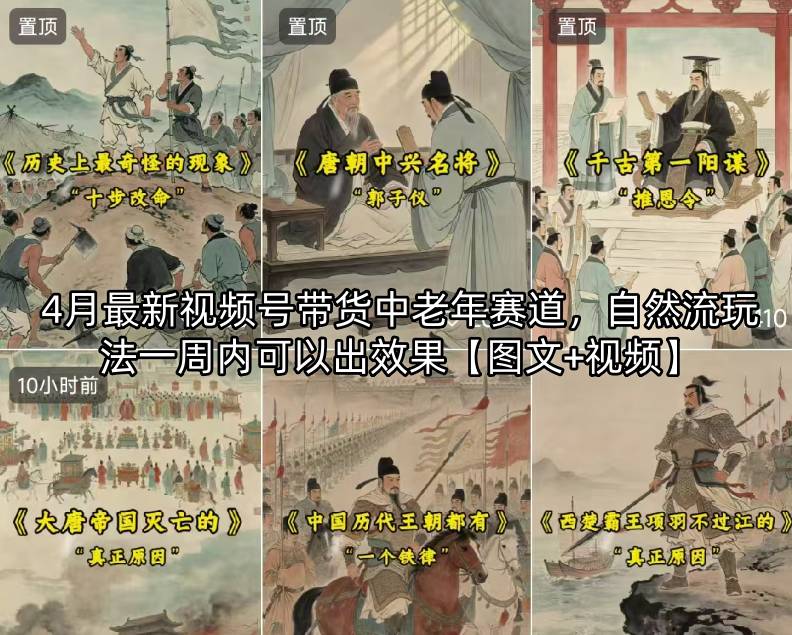 4月最新视频号带货中老年赛道，自然流玩法一周内可以出效果【图文+视频】-网创资源站