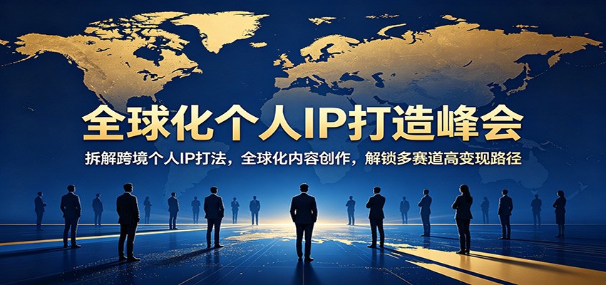 全球化个人IP打造峰会：拆解跨境个人IP打法，全球化内容创作，解锁多赛道高变现路径-网创资源站