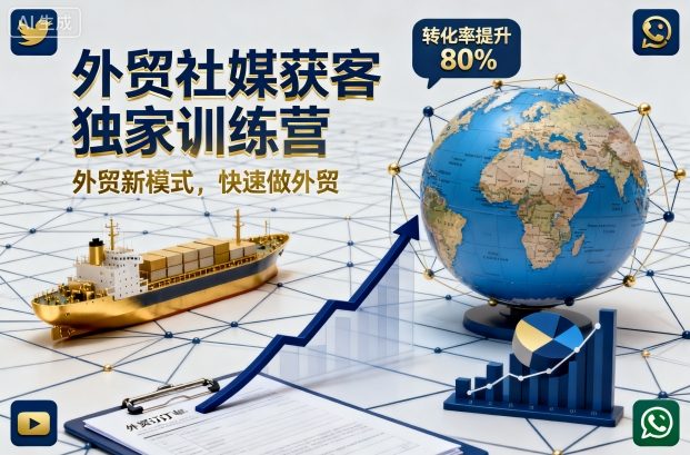 外贸社媒获客独家训练营，外贸新模式，快速做外贸(更新26年4月)-网创资源站