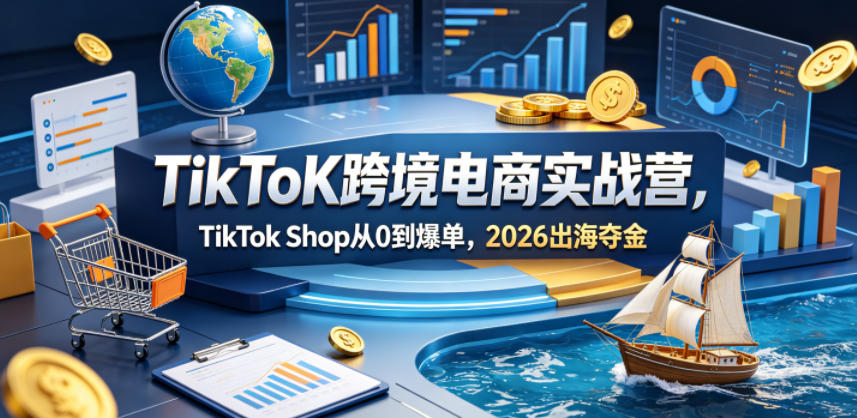 TikToK跨境电商实战营，TikTok Shop从0到爆单，2026出海夺金-网创资源站