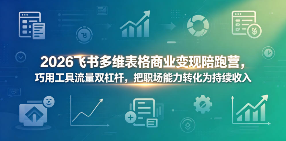 2026飞书多维表格商业变现陪跑营，巧用工具流量双杠杆，把职场能力转化为持续收入-网创资源站