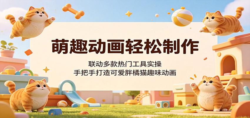 萌趣动画轻松制作，联动多款热门工具实操，手把手打造可爱胖橘猫趣味动画-网创资源站